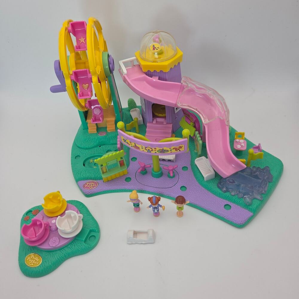 Vintage 1996 Polly Pocket Bluebird Rides N Surprises 3 Figures - Almost Complete